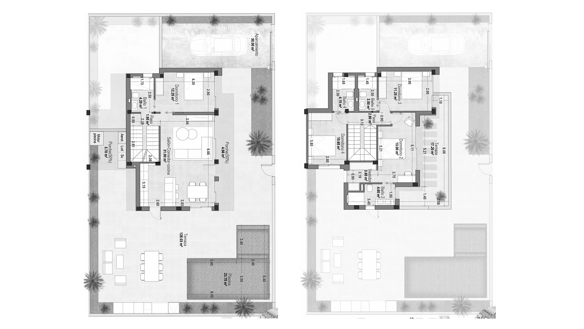 Villa floor plan, 4 bedrooms in Santa Rosalia No. 3